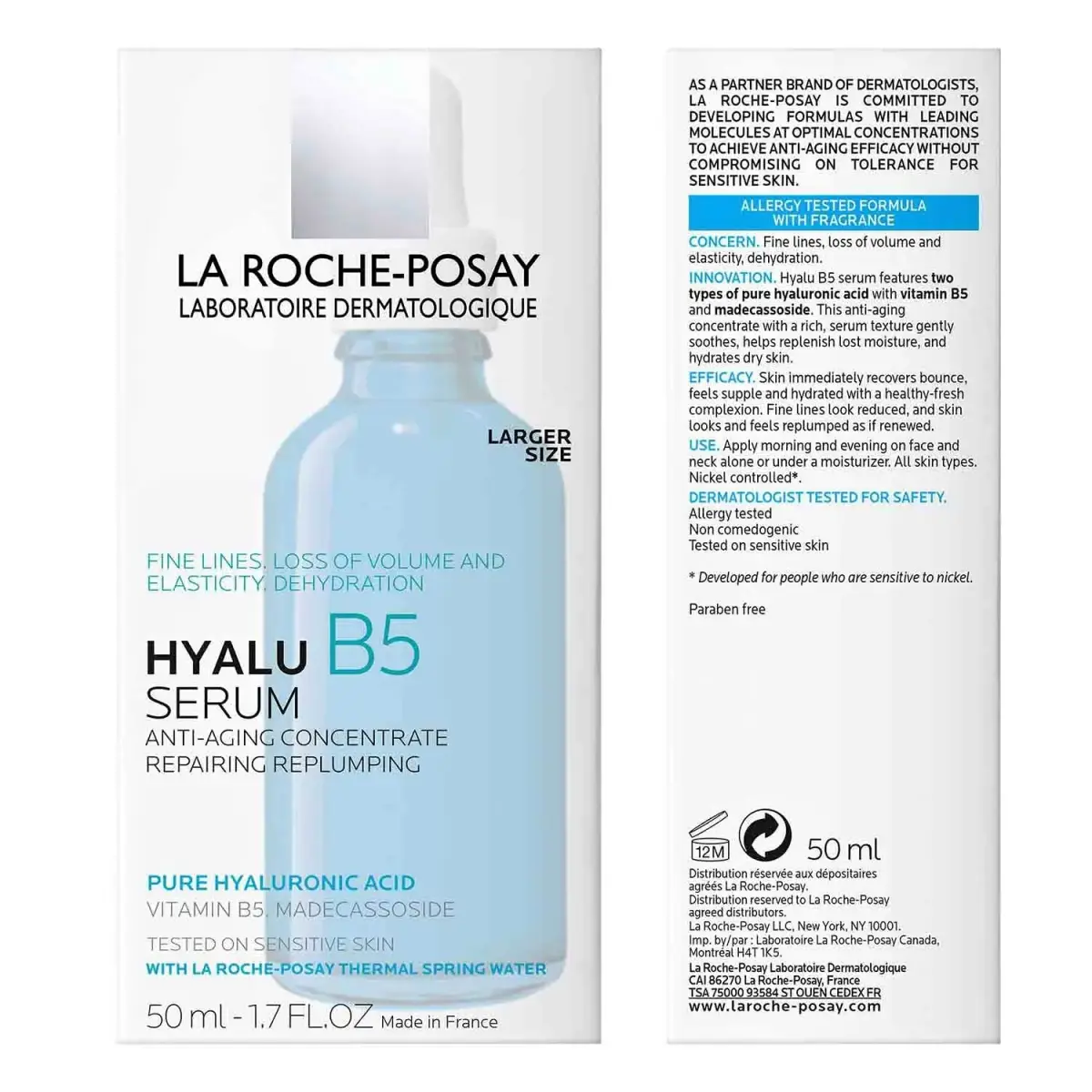 La Roche-Posay Hyalu B5 Hyaluronic Acid Serum 50ml (1.69 Fl Oz) | Repairs Skin Barrier & Plumps Skin - view 2