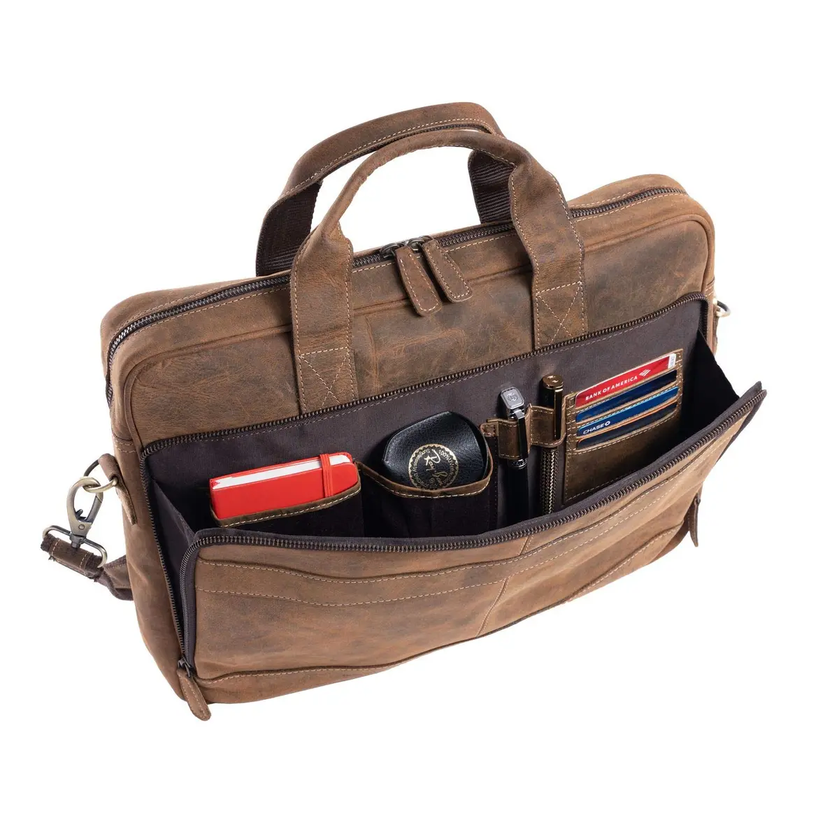KomalC Leather Briefcase 16-inch Laptop Messenger Bag Satchel for Men & Women | Premium Buffalo Leather - view 5