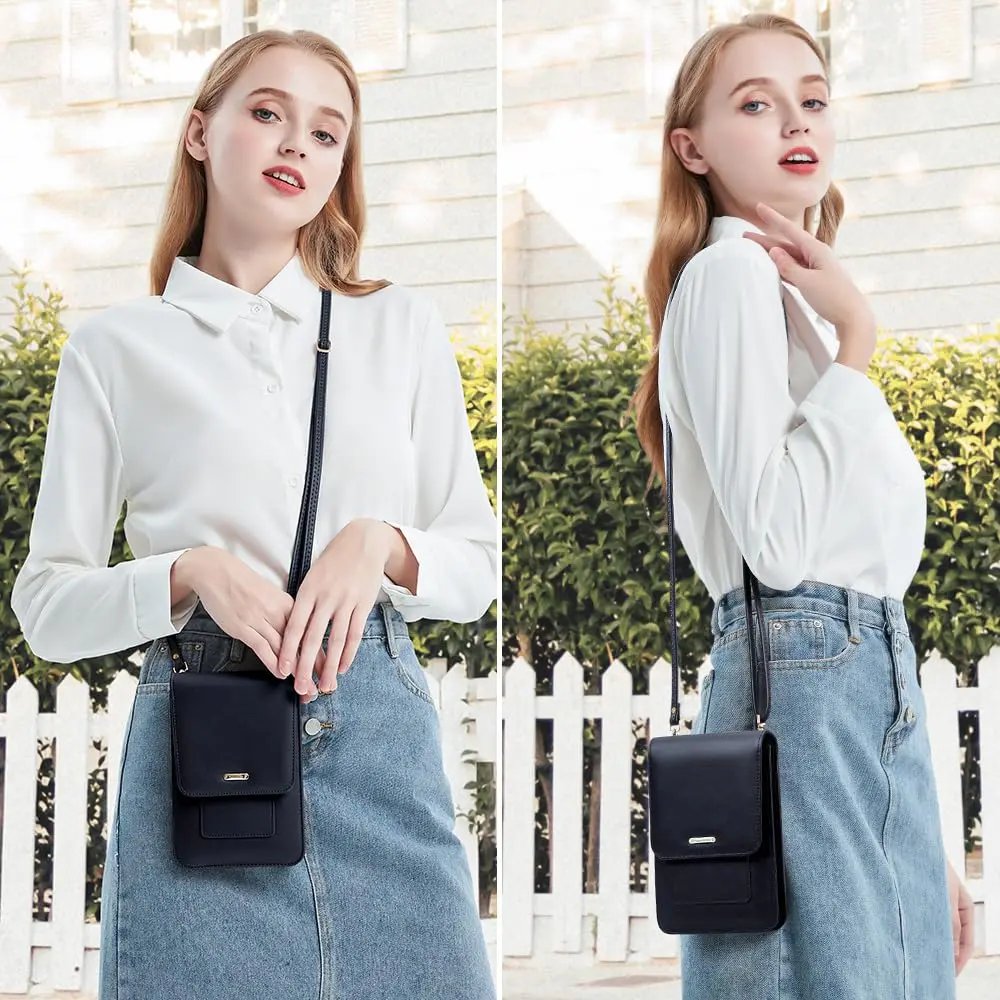 Peacocktion Small Crossbody Bag for Women | RFID Travel Wallet with Card Slots (7.2'' x 4.4'' x 1'') - view 2