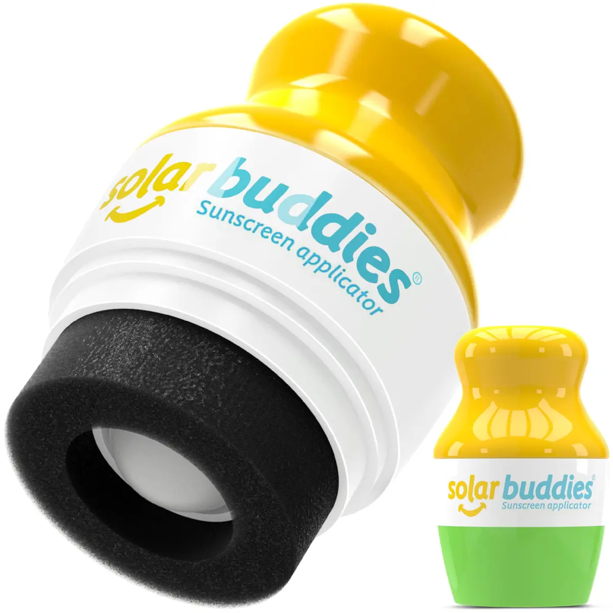 Solar Buddies Sunscreen Applicator - Green, 100ml (3.4 Fl Oz) | Refillable Roll-On Sponge for Kids & Adults - main product image