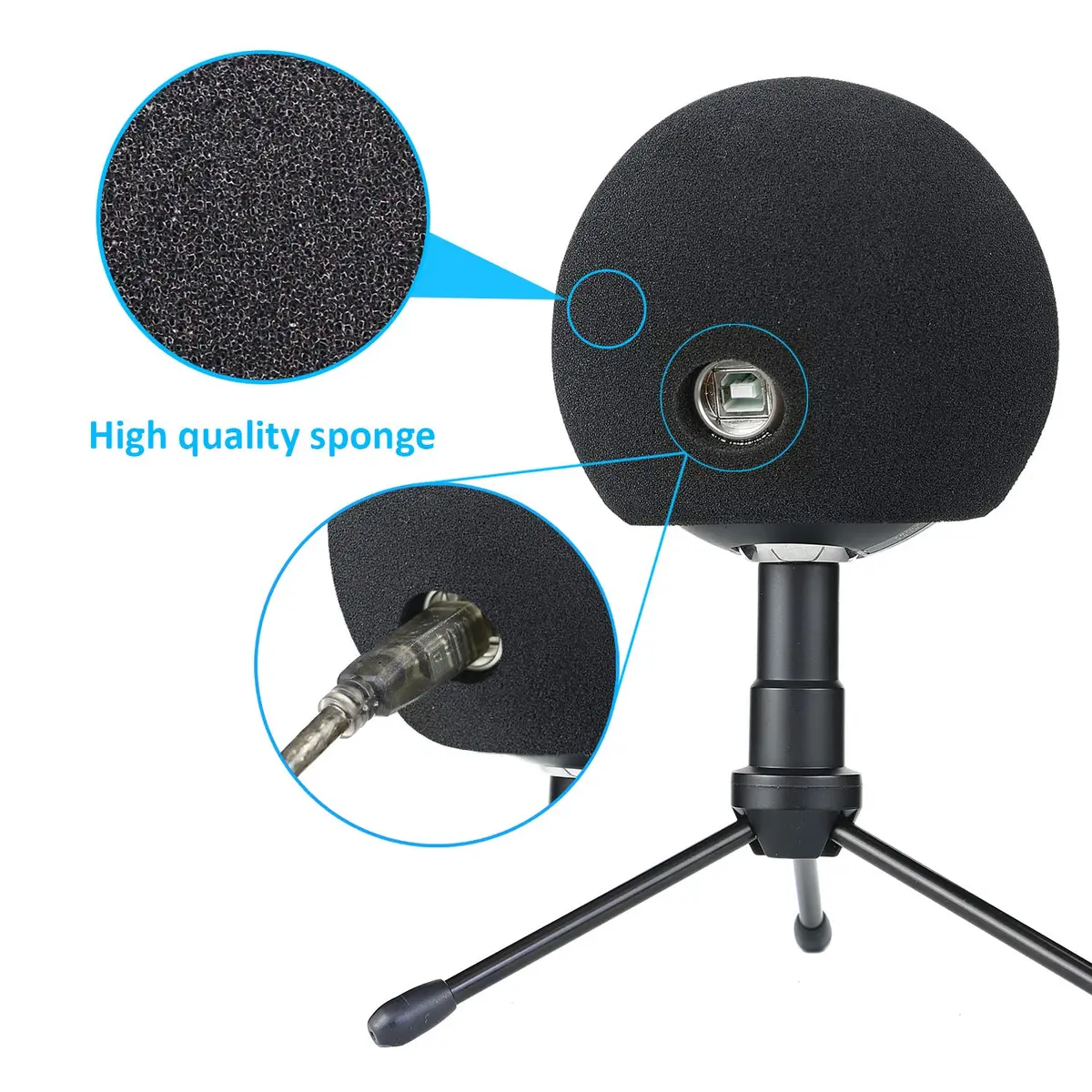 SUNMON Microphone Stand with Foam Windscreen for Blue Snowball | Adjustable, Stable & Easy to Use - view 4