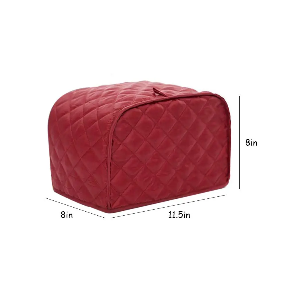 JOONOR Polyester Quilted Toaster Cover for Two Slice Toaster | Dust & Fingerprint Protection, Machine Washable, Red - view 6