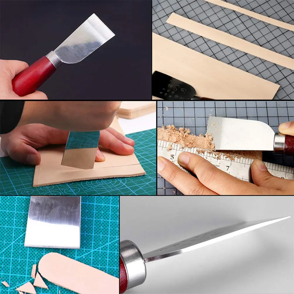 QMNNMA Leather Knife, Skiving Knife, Leather Cutting Knife (Red) | Durable High-Speed Steel Blade for Leathercraft - view 4