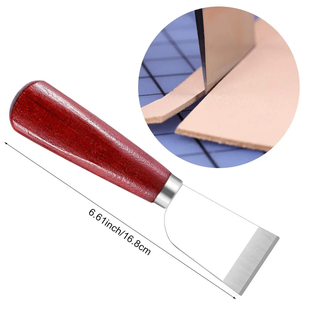 QMNNMA Leather Knife, Skiving Knife, Leather Cutting Knife (Red) | Durable High-Speed Steel Blade for Leathercraft - view 5