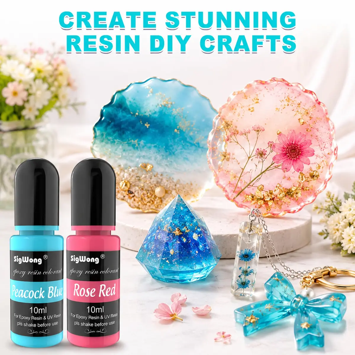 SigWong Epoxy Resin Pigment 24 Colors | Highly Concentrated Liquid Dye for DIY Jewelry & Crafts - view 6