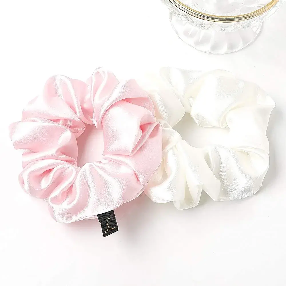 Ivyu Silk Satin Scrunchies for Women - Large Hair Ties for Thin & Thick Hair, 4-Count Pack - view 6