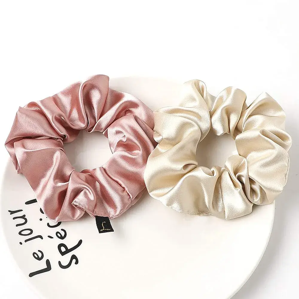 Ivyu Silk Satin Scrunchies for Women - Large Hair Ties for Thin & Thick Hair, 4-Count Pack - view 7