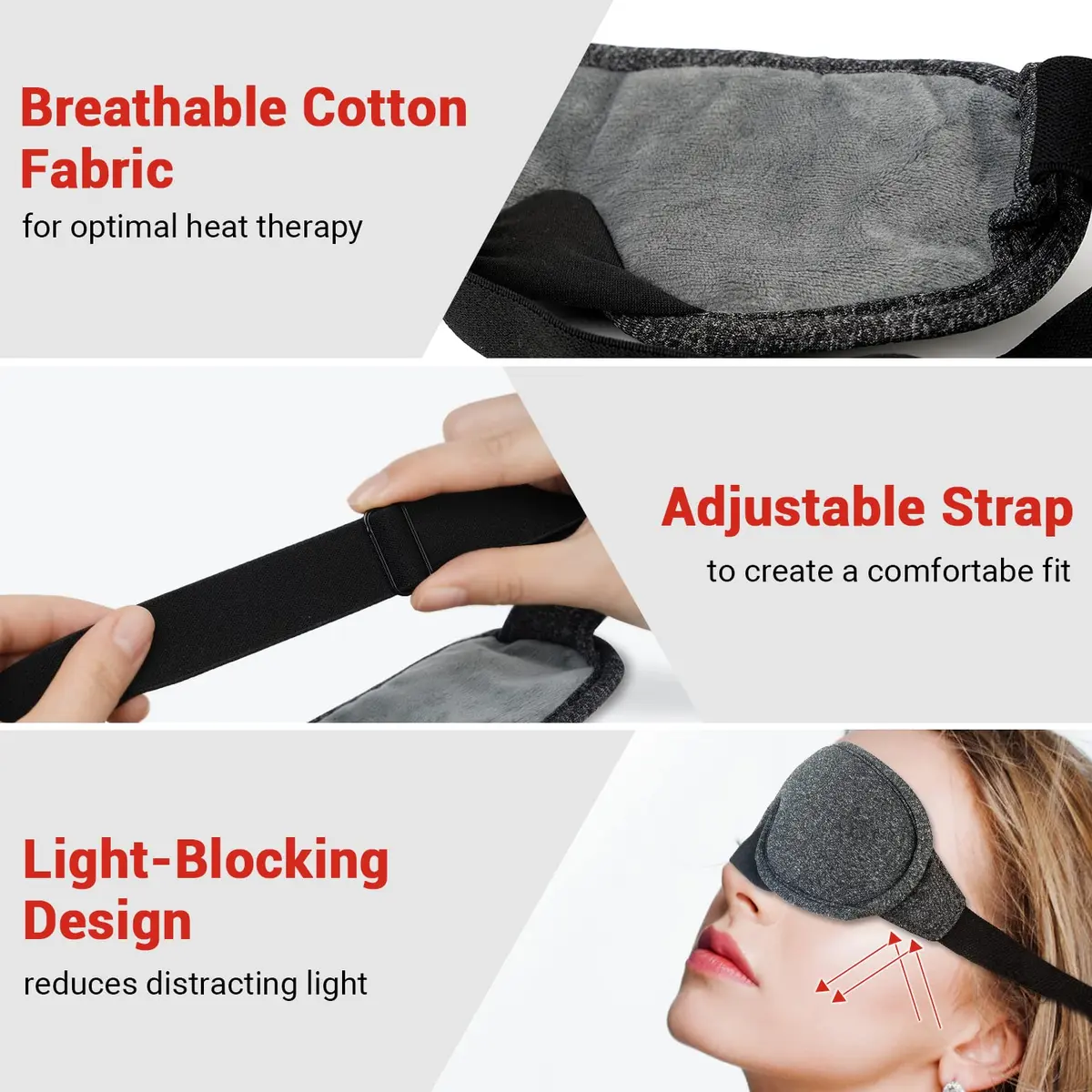 DR.PREPARE Heated Eye Mask with Temperature & Timer Control | USB Warm Compress for Dry Eyes, Sleep, Dark Circles, Puffy Eyes - view 5