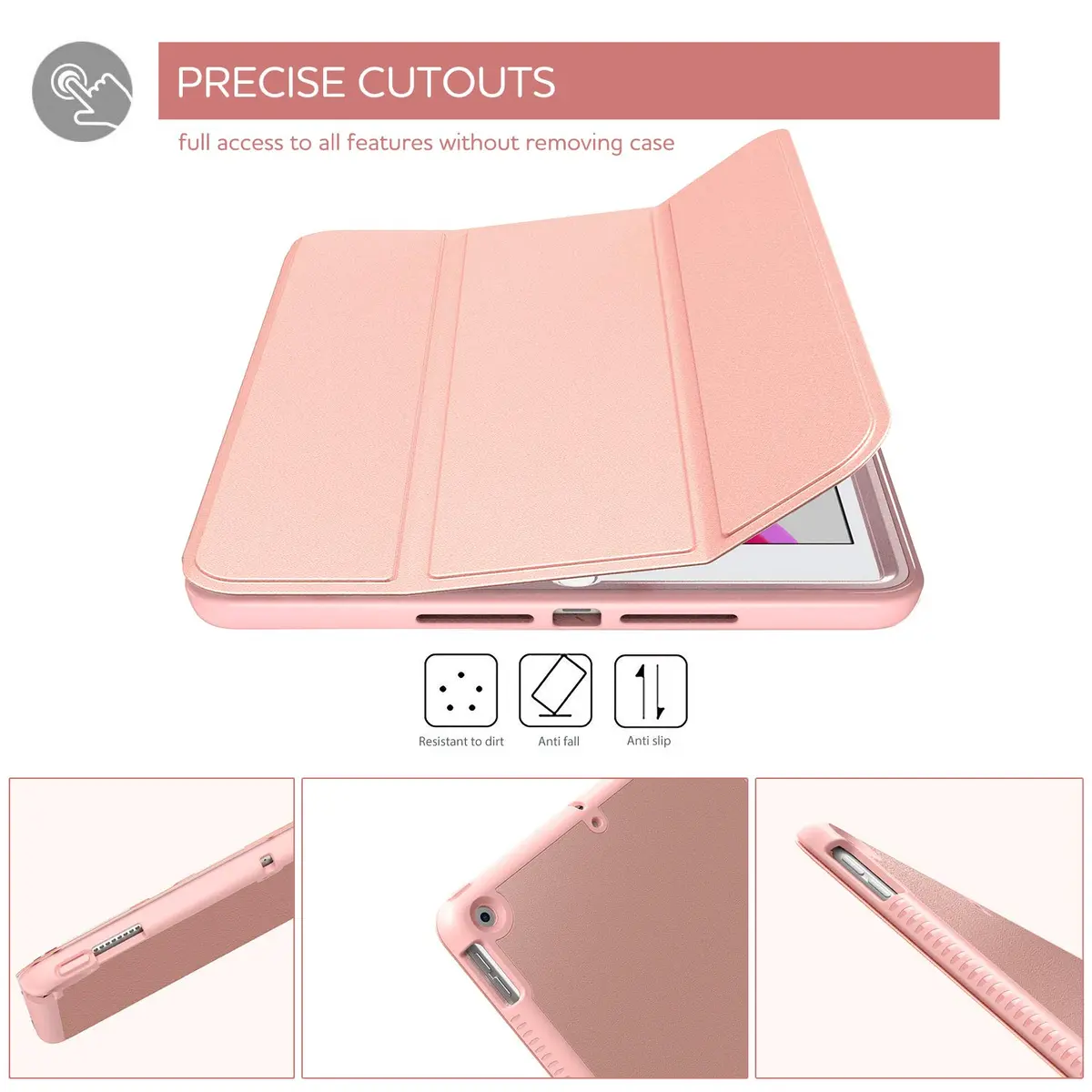 SURITCH Shockproof Leather Smart Cover Case for iPad 10.2 2021/2020/2019 | Auto Sleep/Wake Stand - view 5
