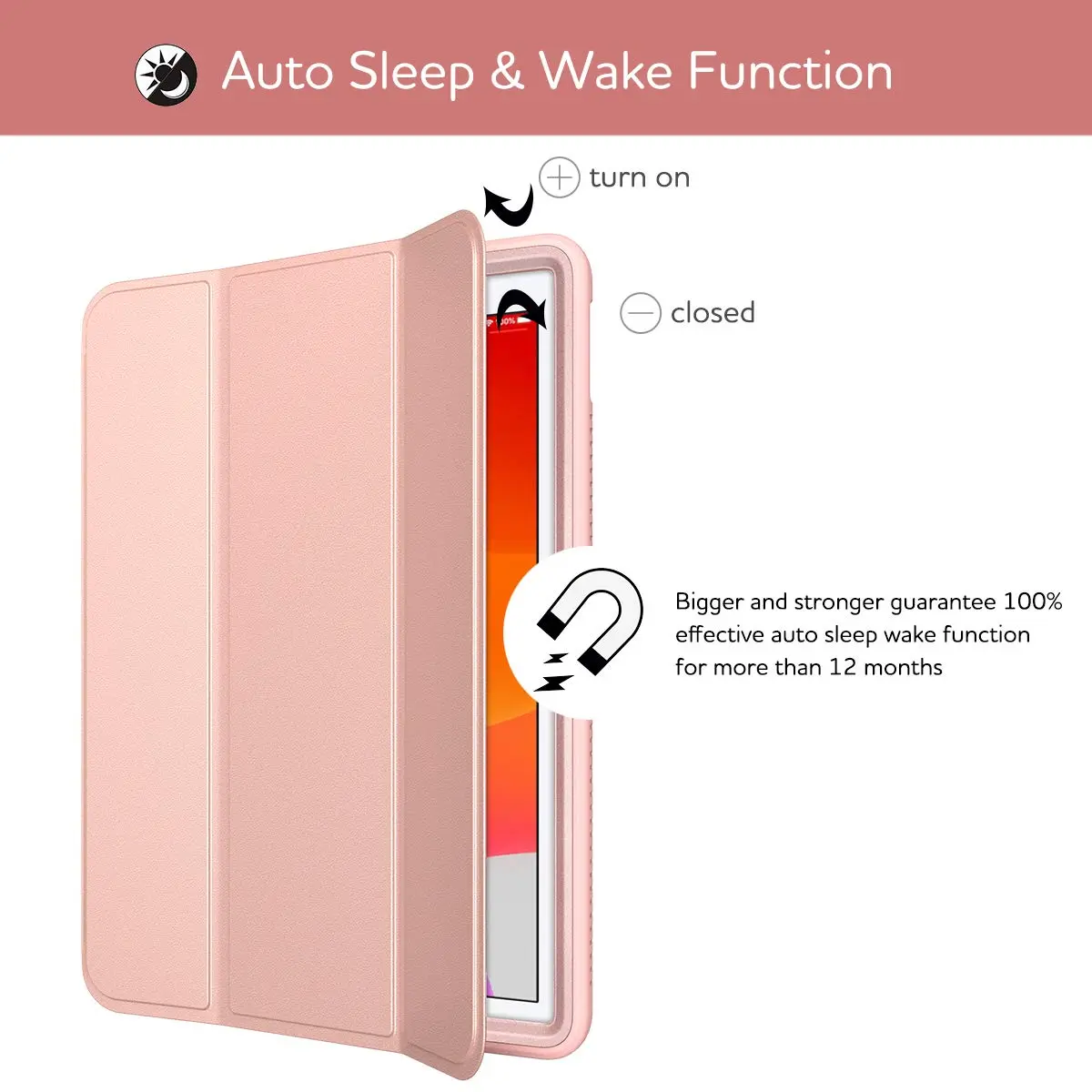 SURITCH Shockproof Leather Smart Cover Case for iPad 10.2 2021/2020/2019 | Auto Sleep/Wake Stand - view 7