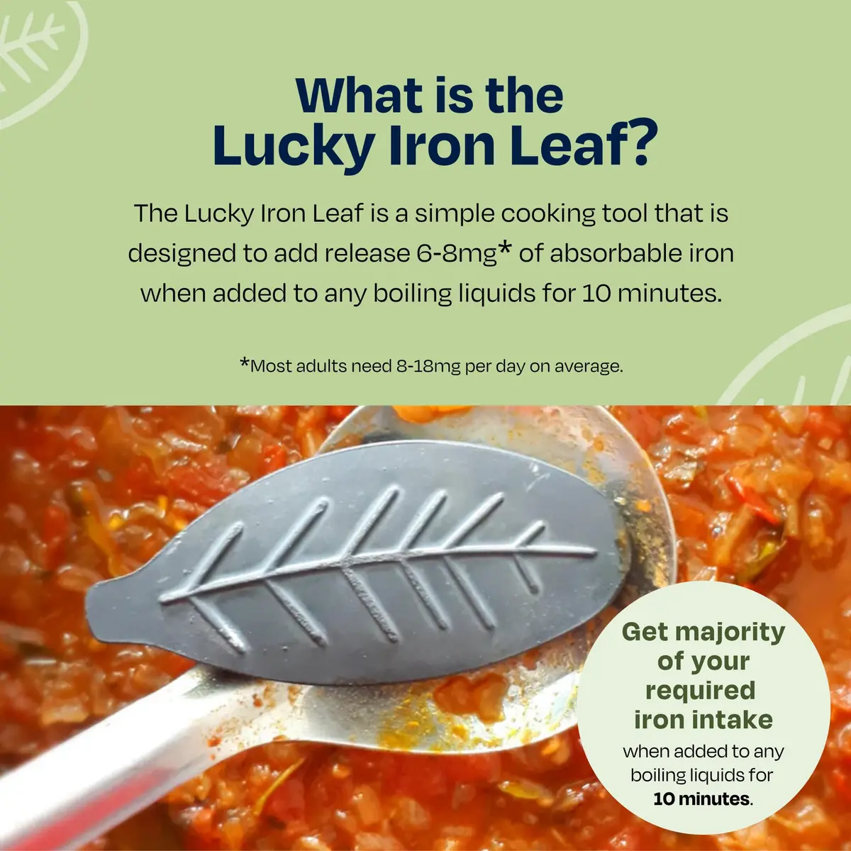 Lucky Iron Fish The Original Lucky Iron Leaf ® | No Side-Effect Iron Source, 5-Years Supply - view 2