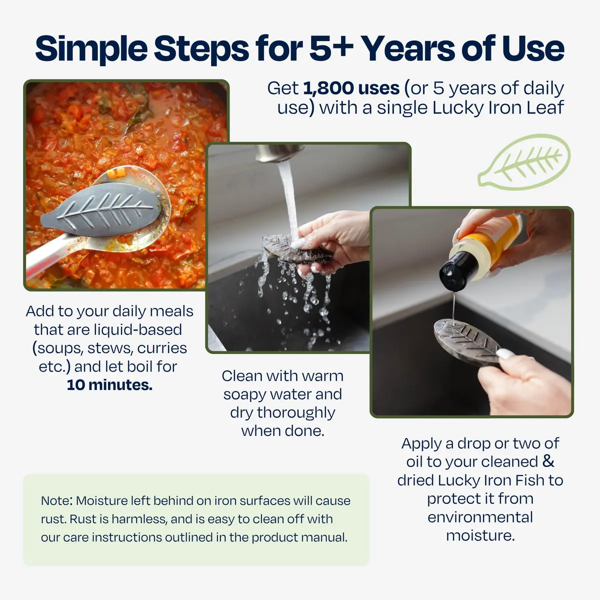 Lucky Iron Fish The Original Lucky Iron Leaf ® | No Side-Effect Iron Source, 5-Years Supply - view 4