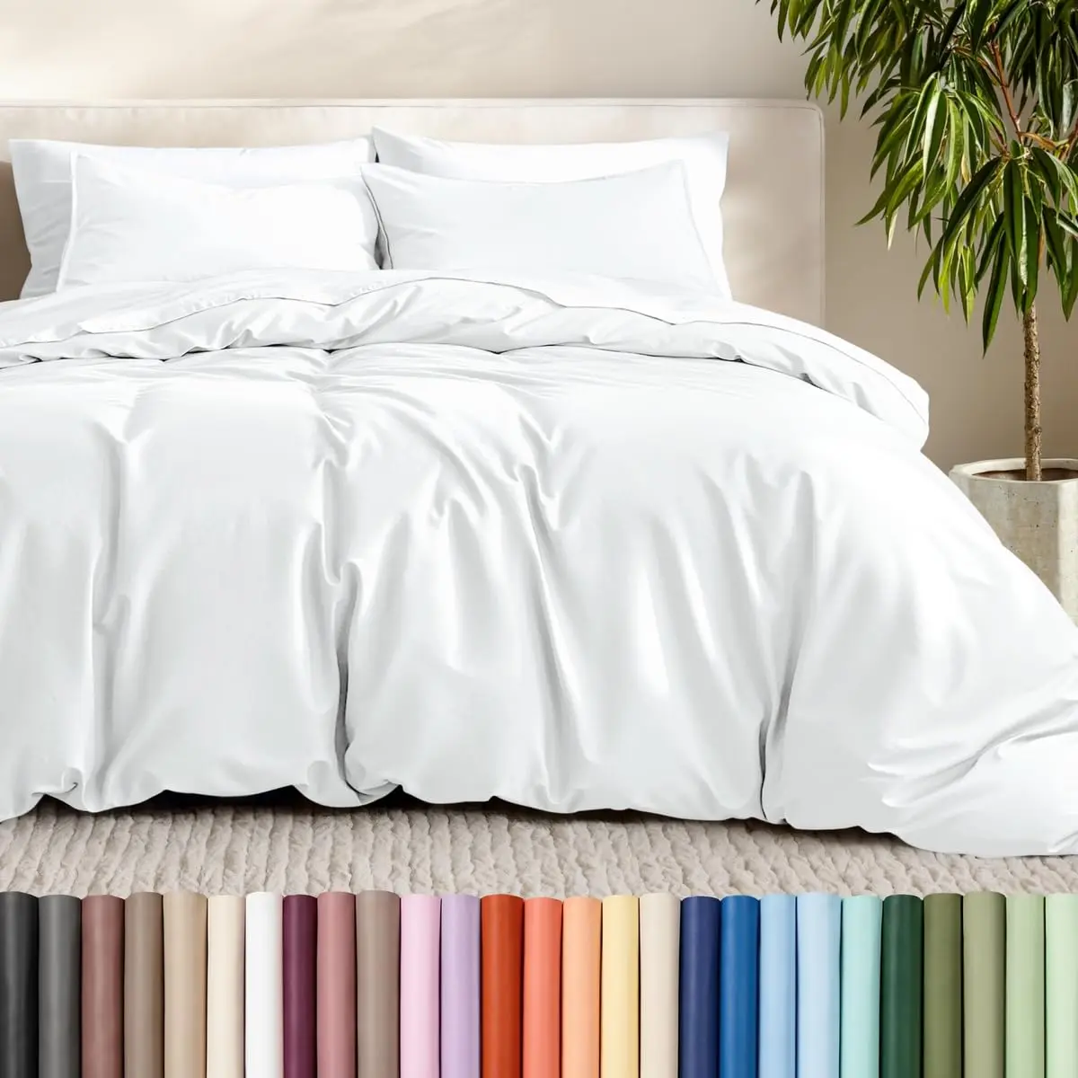 Bare Home Duvet Cover Set 1800 Ultra-Soft Oversized Queen | Breathable Microfiber, Easy Care (70-120 chars) - main product image
