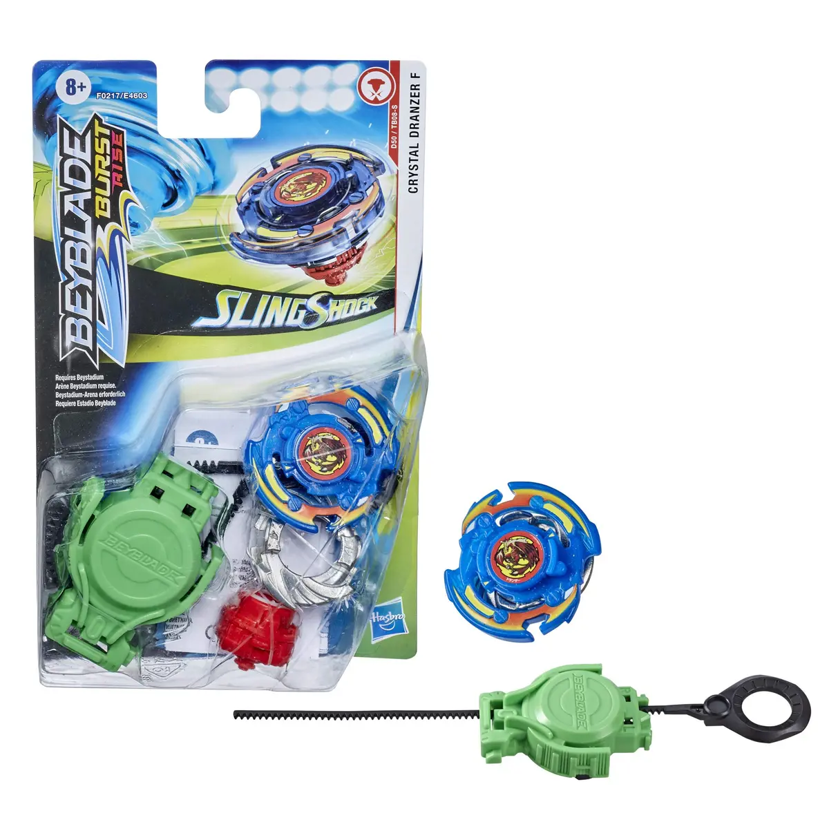 Beyblade Burst Rise Slingshock Crystal Dranzer F Starter Pack | Right/Left-Spin Battling Top Toy for Ages 8+ - view 3