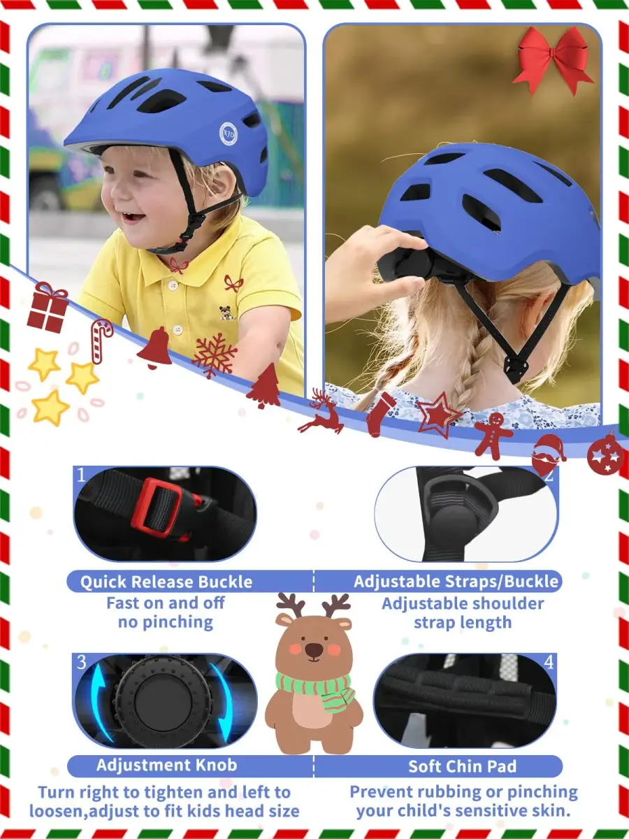 XJD Toddler Bike Helmet for Kids Boys Girls - Blue, Small (52-56 cm) - view 3