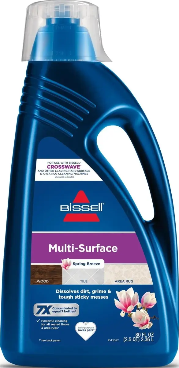 Bissell Multi-Surface Solution, for use in CrossWave and Other Leading Hard Surface and Area Rug Cleaners, 80oz, Dissolves Dirt, Grime, and Tough Sticky Messes - main product image