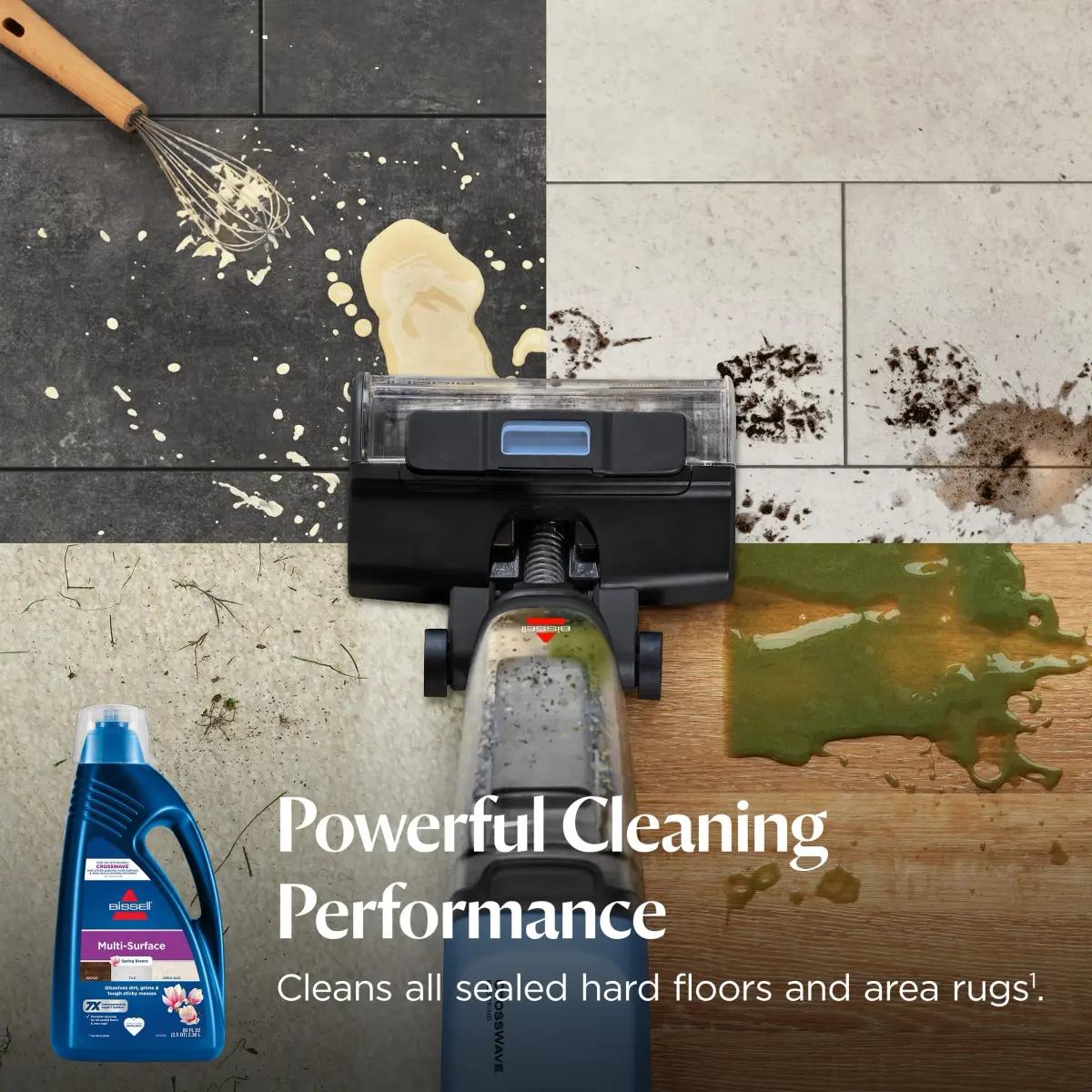 Bissell Multi-Surface Solution, for use in CrossWave and Other Leading Hard Surface and Area Rug Cleaners, 80oz, Dissolves Dirt, Grime, and Tough Sticky Messes - view 3