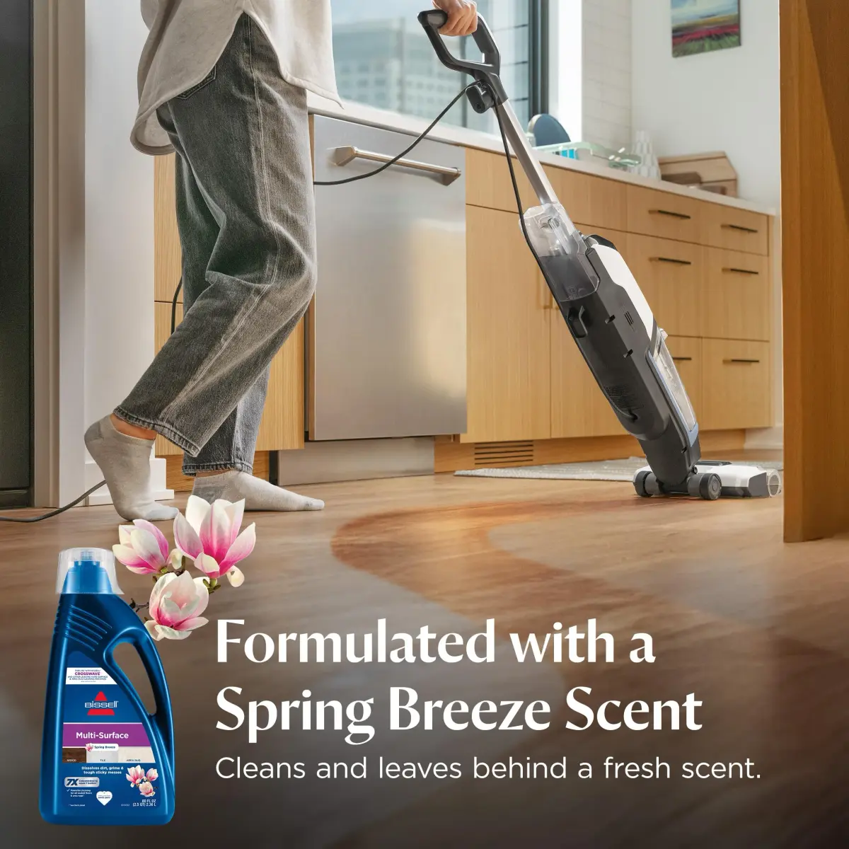 Bissell Multi-Surface Solution, for use in CrossWave and Other Leading Hard Surface and Area Rug Cleaners, 80oz, Dissolves Dirt, Grime, and Tough Sticky Messes - view 4