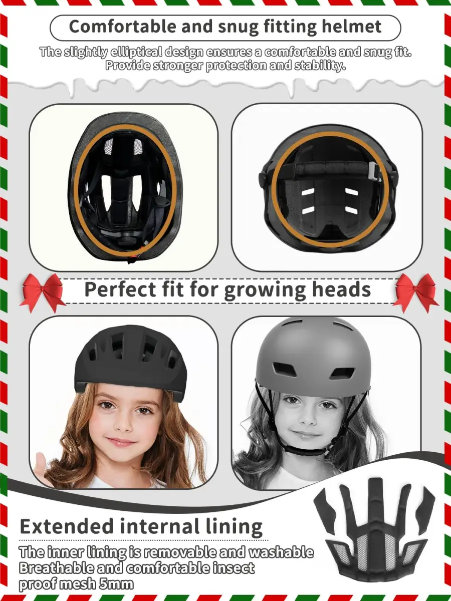 XJD Toddler Helmet Black X-Small | Adjustable Fit Dial for Kids & Toddlers, 46-51 cm - view 6