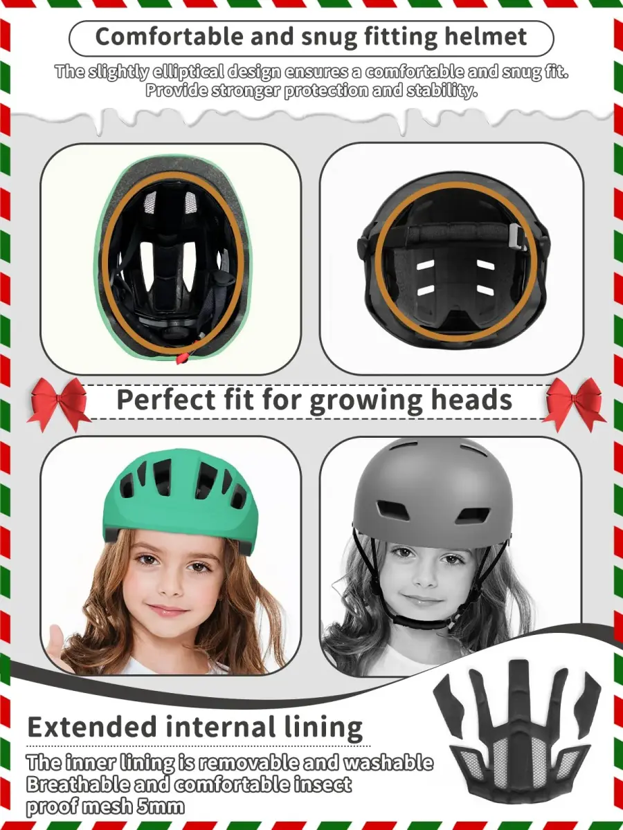 XJD Toddler Helmet Kids Bike Helmet Baby Multi-Sport Adjustable Skateboard Helmet for Kids Boys Girls Infant Lightweight Green X-Small 46-51 cm - view 6