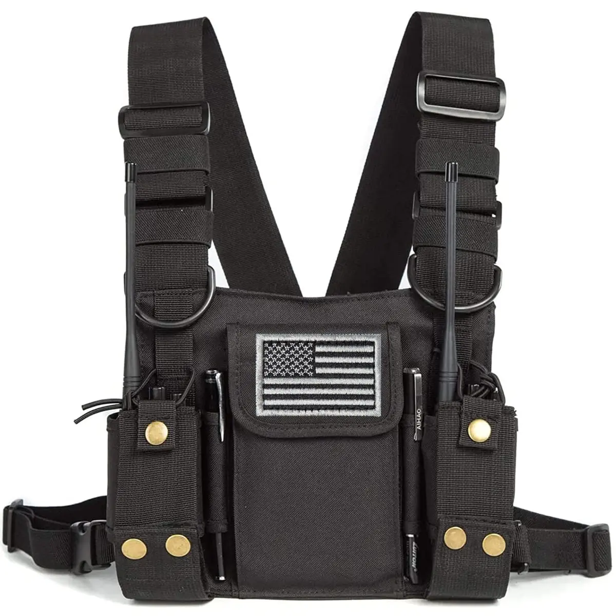 LUITON Radio Shoulder Holster Chest Harness Holder Vest Rig for Two Way Radio 0.318kg (0.70lb) | Adjustable, Durable Nylon, Fits Kenwood, Baofeng, Retevis - main product image