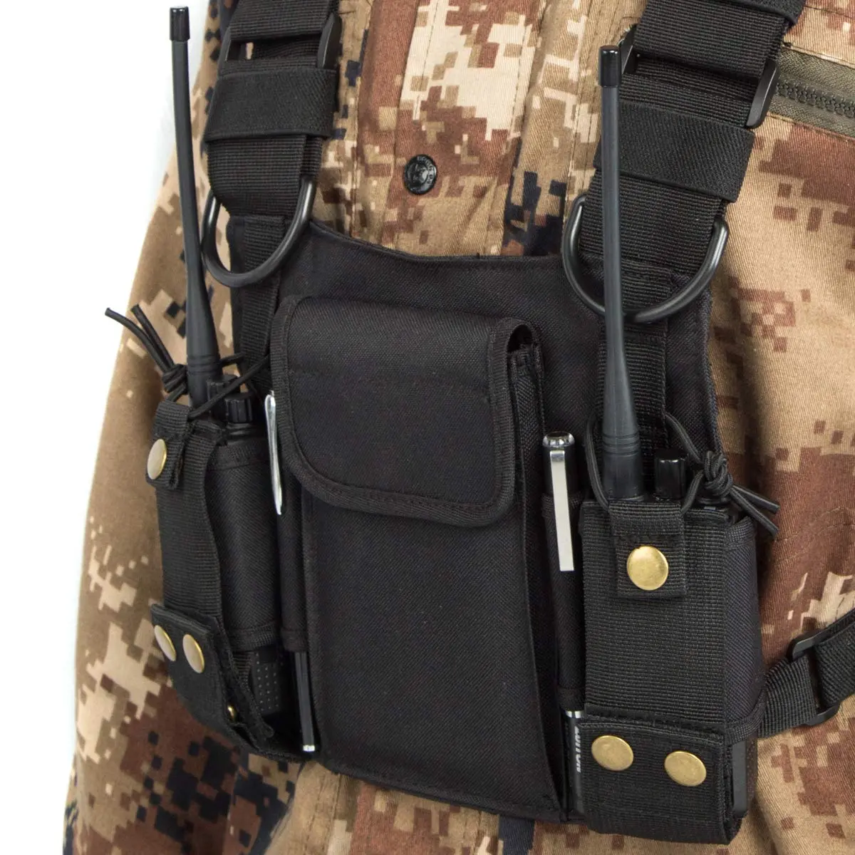 LUITON Radio Shoulder Holster Chest Harness Holder Vest Rig for Two Way Radio 0.318kg (0.70lb) | Adjustable, Durable Nylon, Fits Kenwood, Baofeng, Retevis - view 4