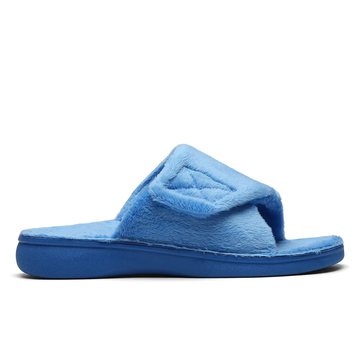 SOLLBEAM Women's Plantar Fasciitis Fuzzy House Orthopedic Slippers with Arch Support (Size 6, Blue) - view 2