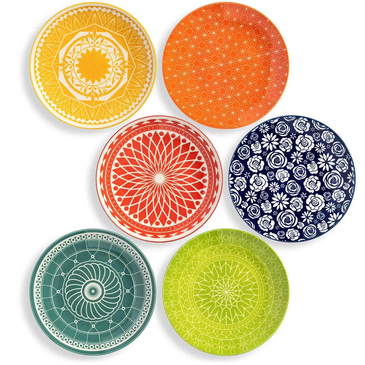 Annovero Salad Plates, 8.5 Inch | Microwave & Dishwasher Safe, Set for 6 - main product image