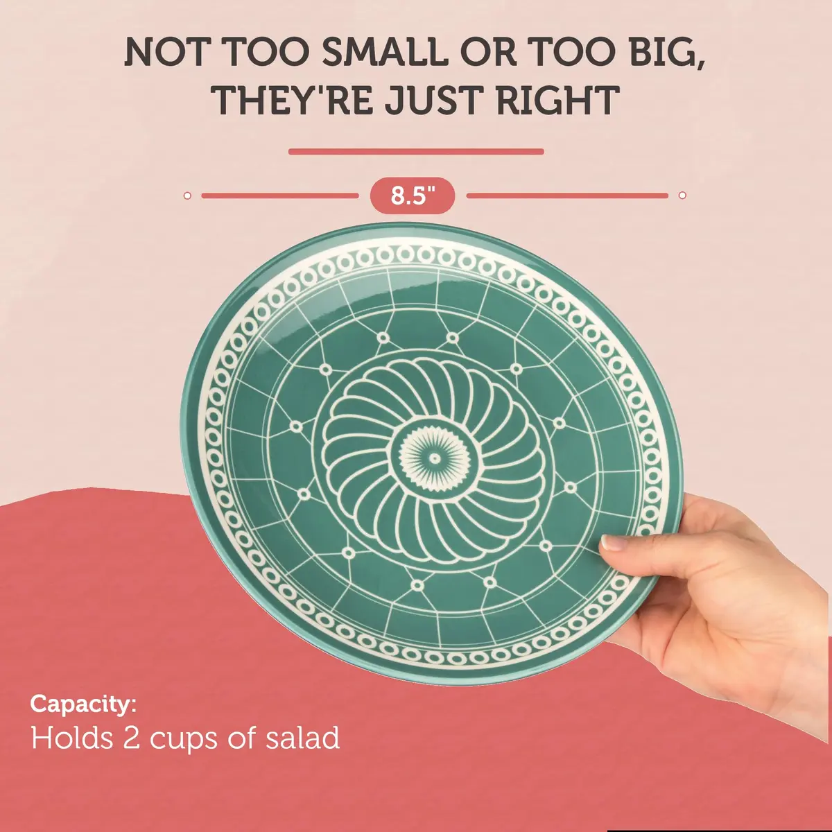 Annovero Salad Plates, 8.5 Inch | Microwave & Dishwasher Safe, Set for 6 - view 6