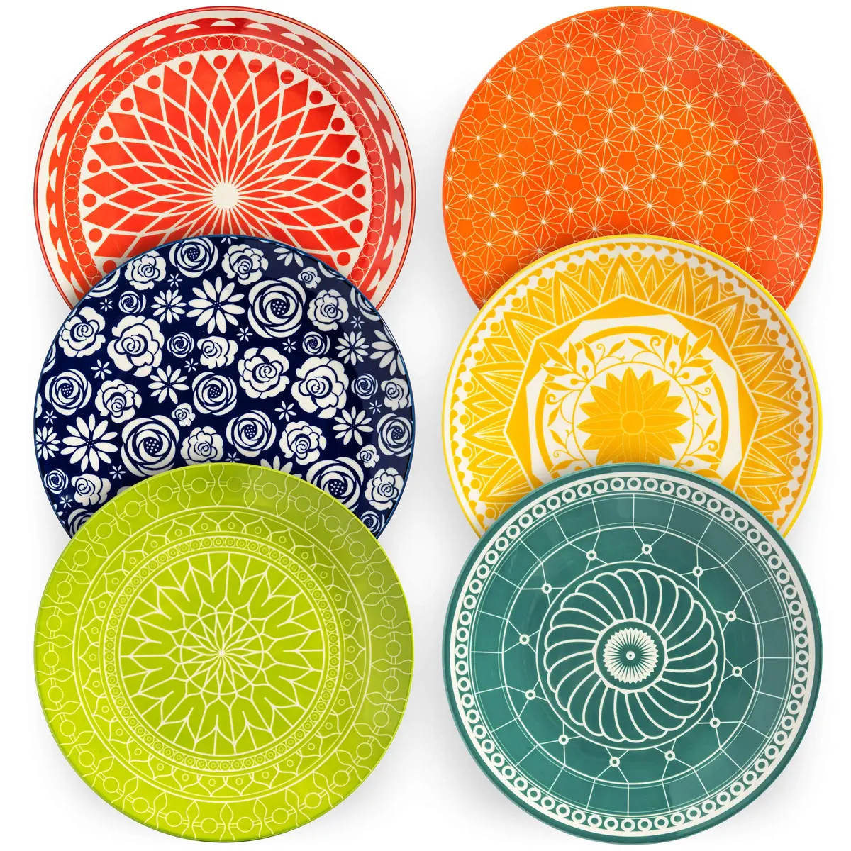 Annovero Dinner Plates 10.5 Inch | Vibrant Ceramic Set for Family & Entertaining - main product image