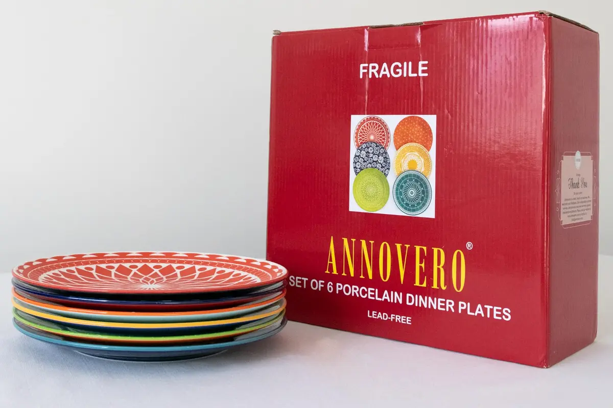 Annovero Dinner Plates 10.5 Inch | Vibrant Ceramic Set for Family & Entertaining - view 8