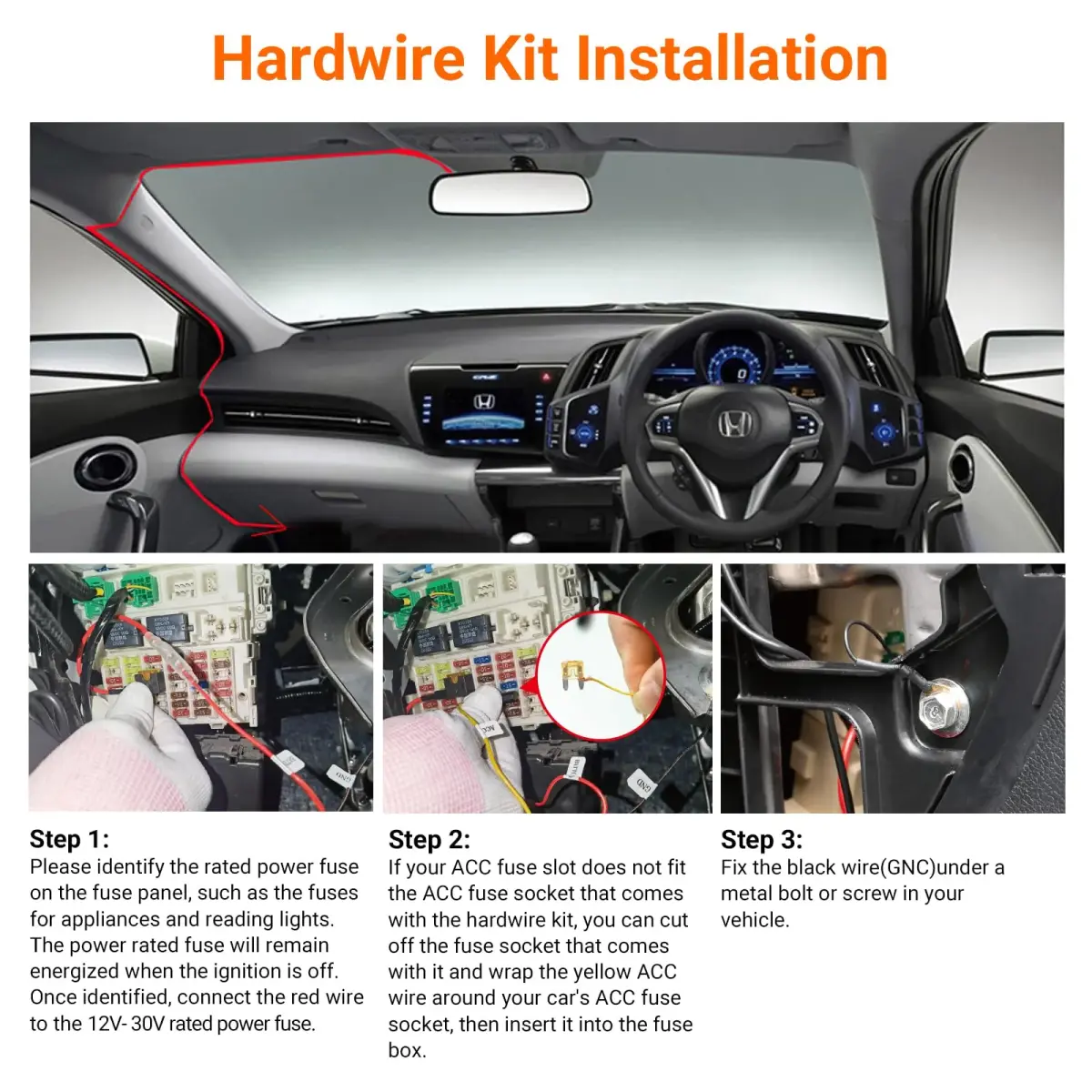 VANTRUE USB-C Hardwire Kit 11.5ft | 12V-24V to 5V ACC Parking Mode - view 5
