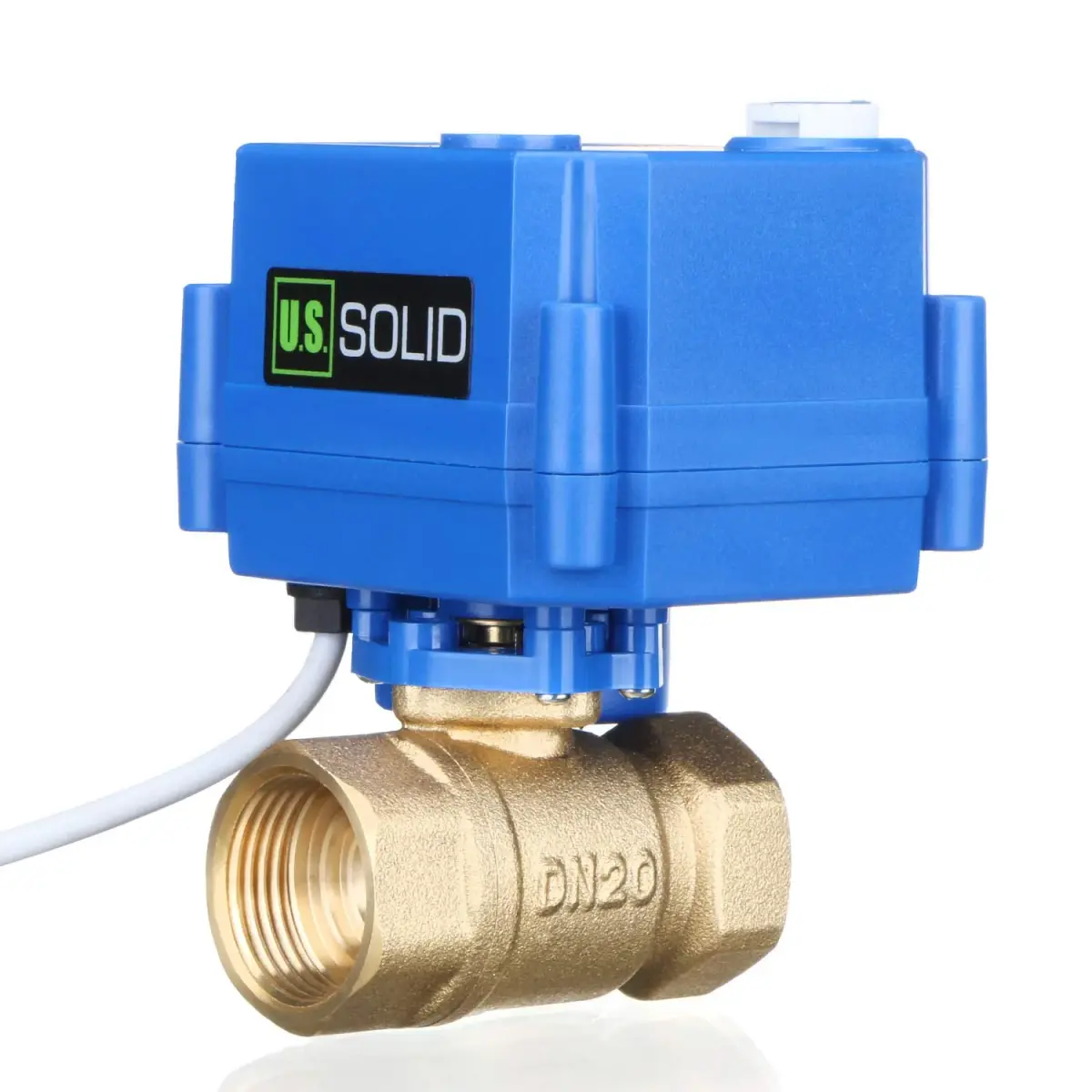 U.S. Solid Motorized Ball Valve 3/4" Brass Standard Port 9-24V AC/DC | Auto Return & Manual Function - view 2