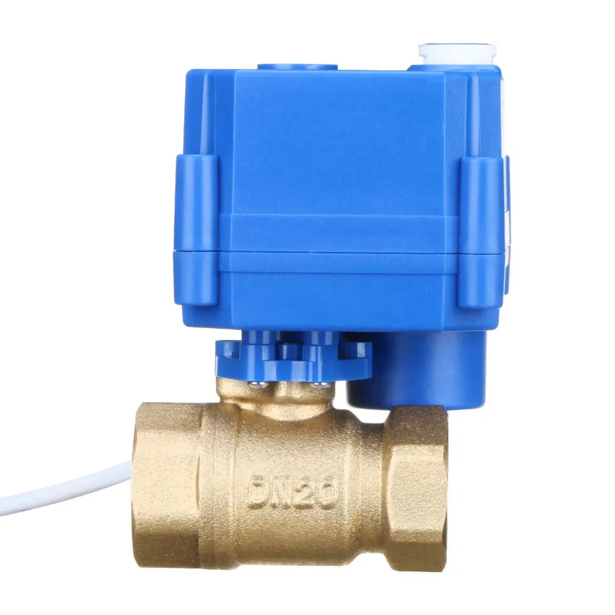 U.S. Solid Motorized Ball Valve 3/4" Brass Standard Port 9-24V AC/DC | Auto Return & Manual Function - view 3