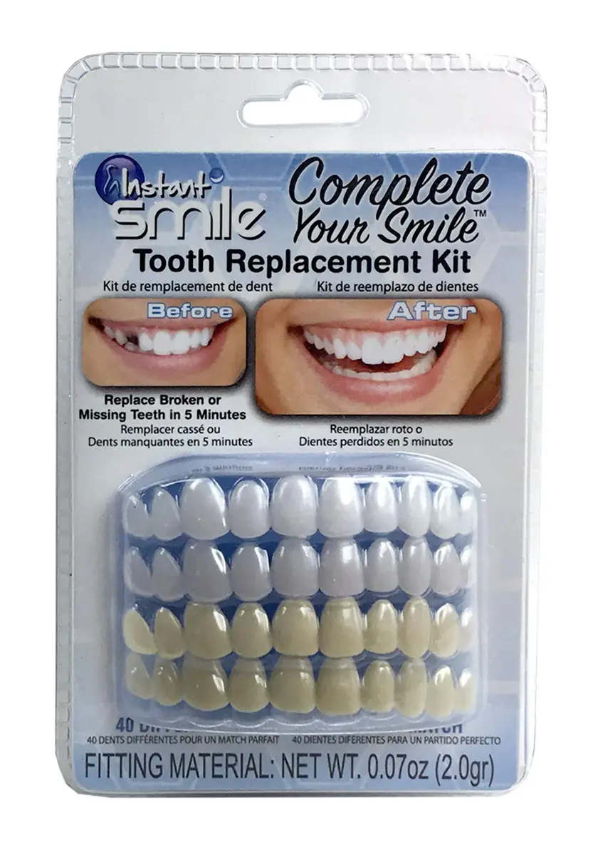 Instant Smile Complete Your Smile Temporary Tooth Replacement Kit - Replace a Missing Tooth in Minutes - Patented - main product image
