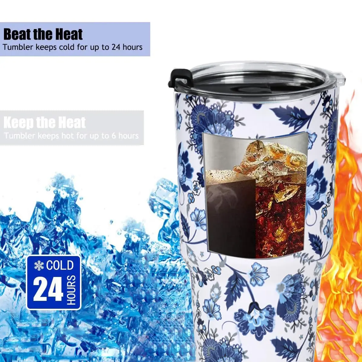 SYACOT 30oz Tumbler Double Wall Stainless Steel Vacuum Insulated Travel Mug with Splash-Proof Lid Metal Straw and Brush | Hot & Cold 30oz - view 7