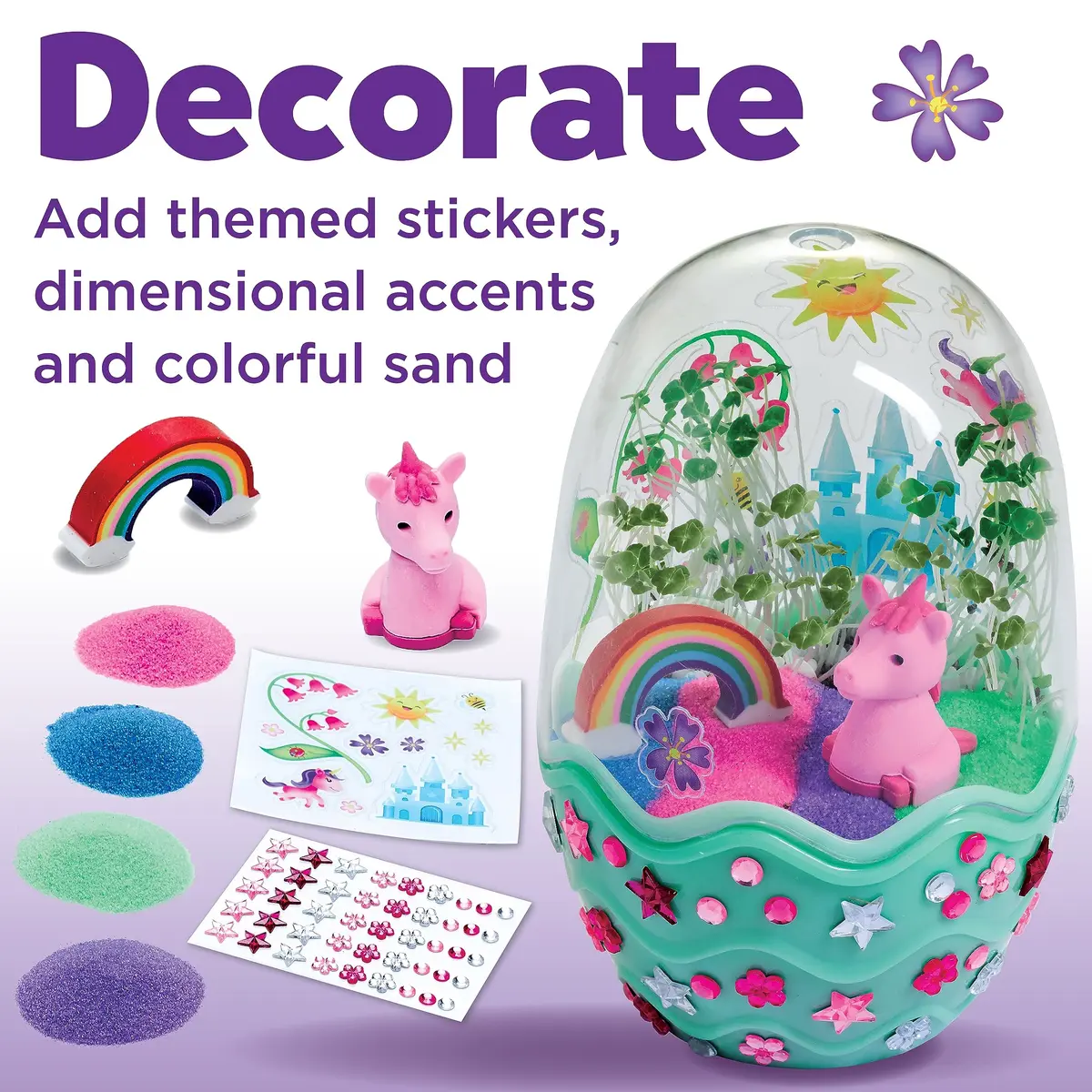 Creativity for Kids Unicorn Egg Terrarium Mini Garden Kit | 17.78 cm (7 in) h x 12.07 cm (4.75 in) w - view 6