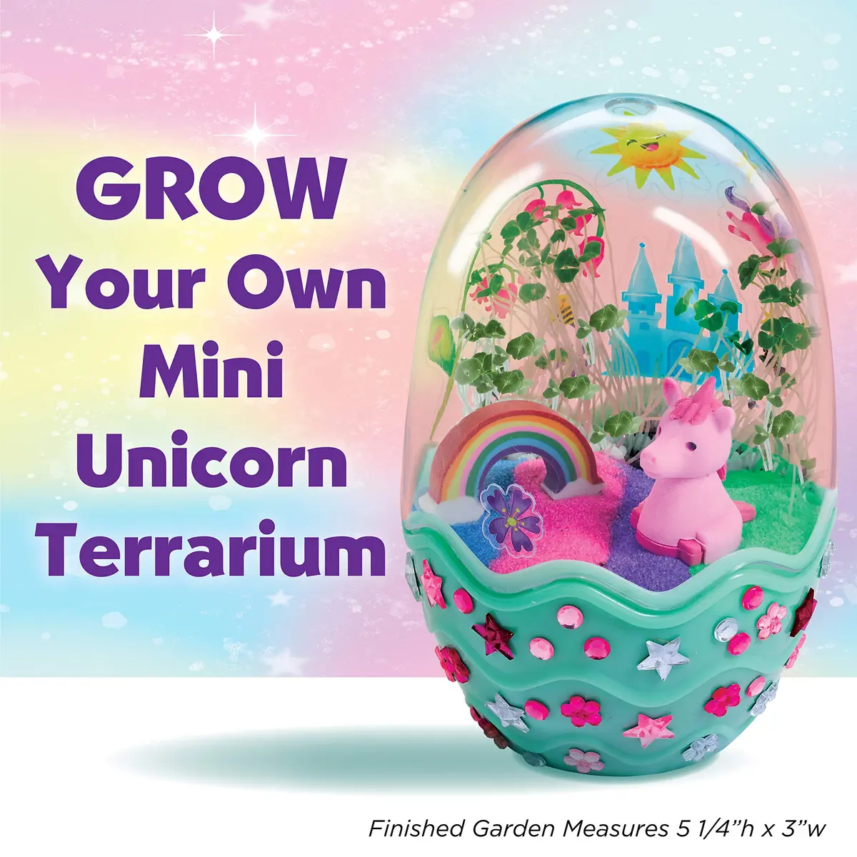 Creativity for Kids Unicorn Egg Terrarium Mini Garden Kit | 17.78 cm (7 in) h x 12.07 cm (4.75 in) w - view 2