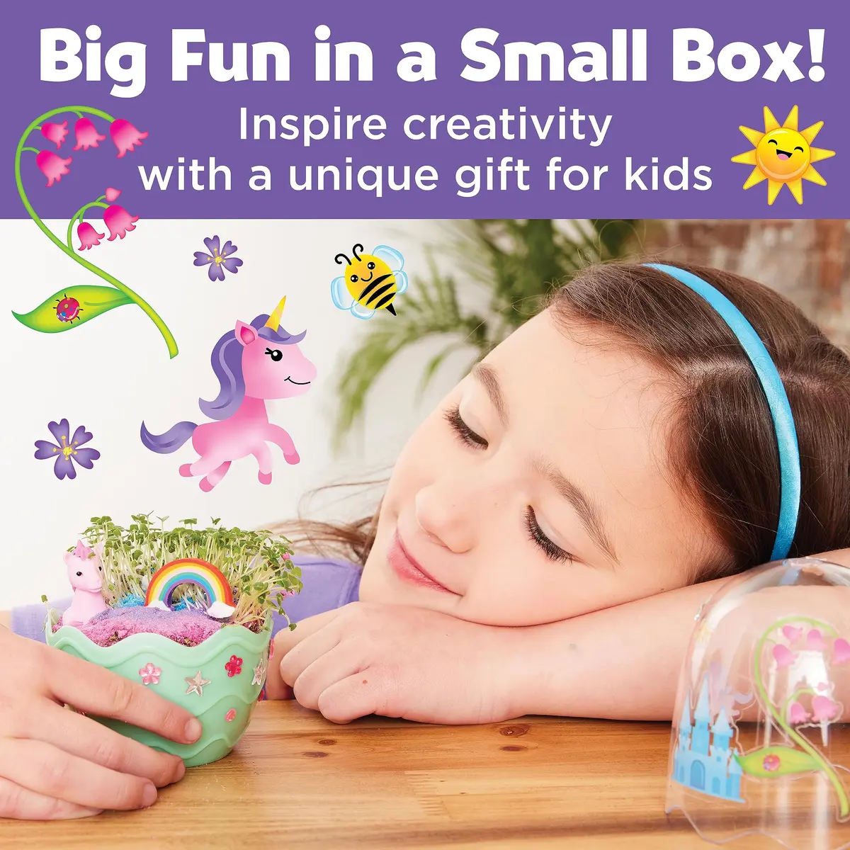 Creativity for Kids Unicorn Egg Terrarium Mini Garden Kit | 17.78 cm (7 in) h x 12.07 cm (4.75 in) w - view 3