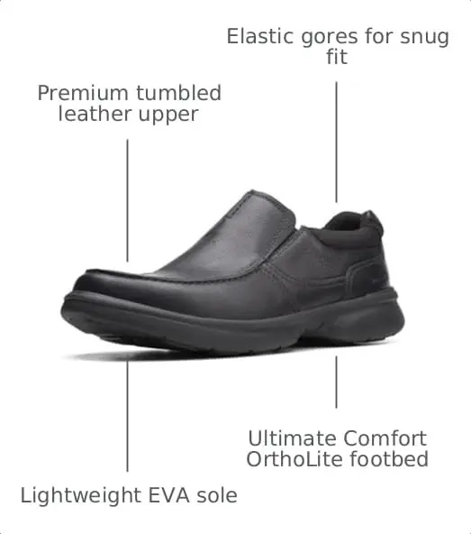Clarks Collection Men's Bradley Step Loafer Black Tumbled Leather 2.27 kg (5 lb) | Business Casual Slip-On - view 4