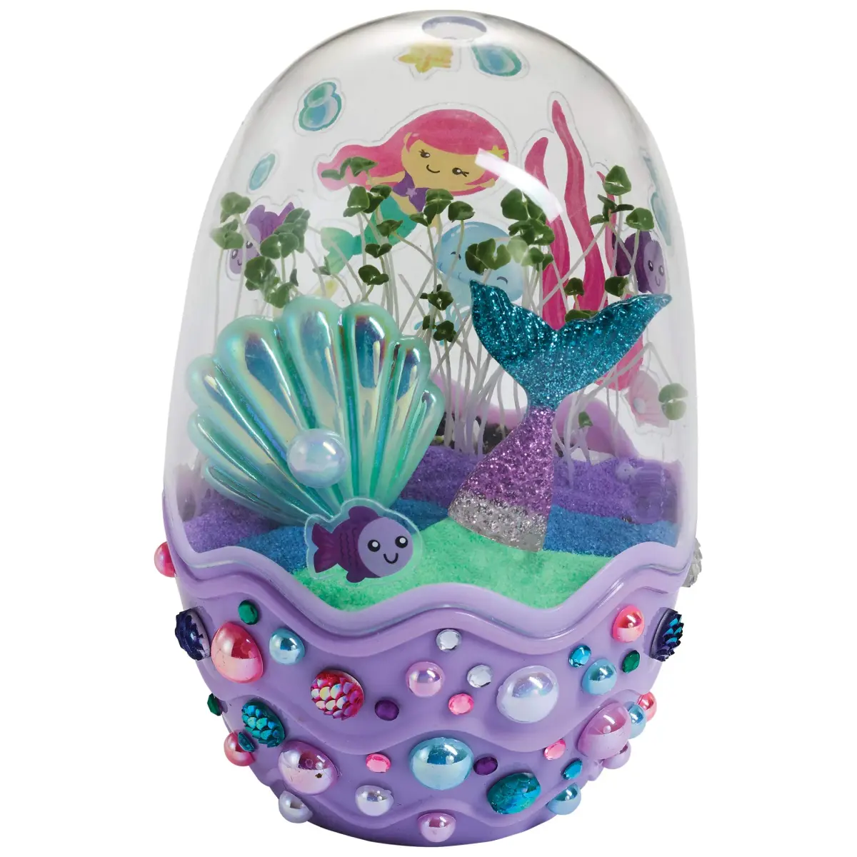 Creativity for Kids Mermaid Terrarium Kit | 17.9 cm (7 in) h x 7.6 cm (3 in) w | Fun STEAM Craft for Ages 6+ - view 4