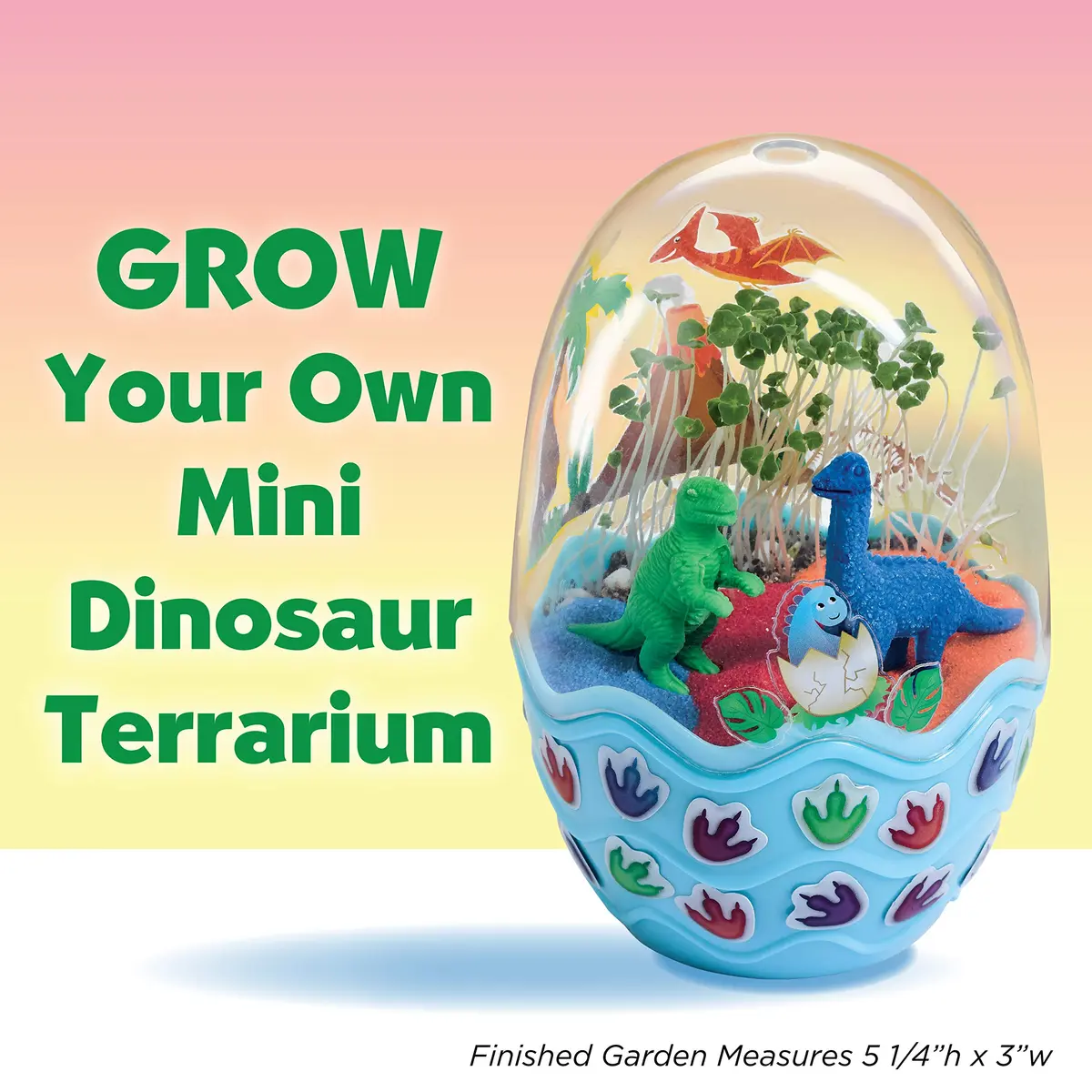 Creativity for Kids Mini Garden Dinosaur Egg Terrarium Kit 17.78cm (7" H) | Grow Your Own Prehistoric World - view 2