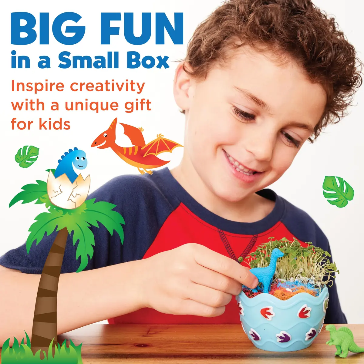 Creativity for Kids Mini Garden Dinosaur Egg Terrarium Kit 17.78cm (7" H) | Grow Your Own Prehistoric World - view 3