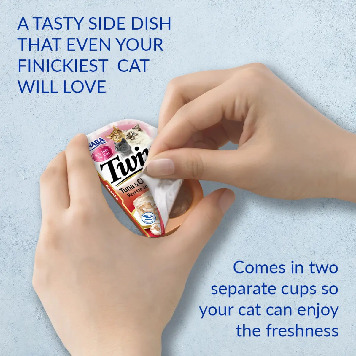 INABA Twins Wet Cat Treat Side Dish, Tuna Chicken Flavor, 12 Cups | High Moisture, Low Calorie, Grain-Free Cat Snacks - view 2