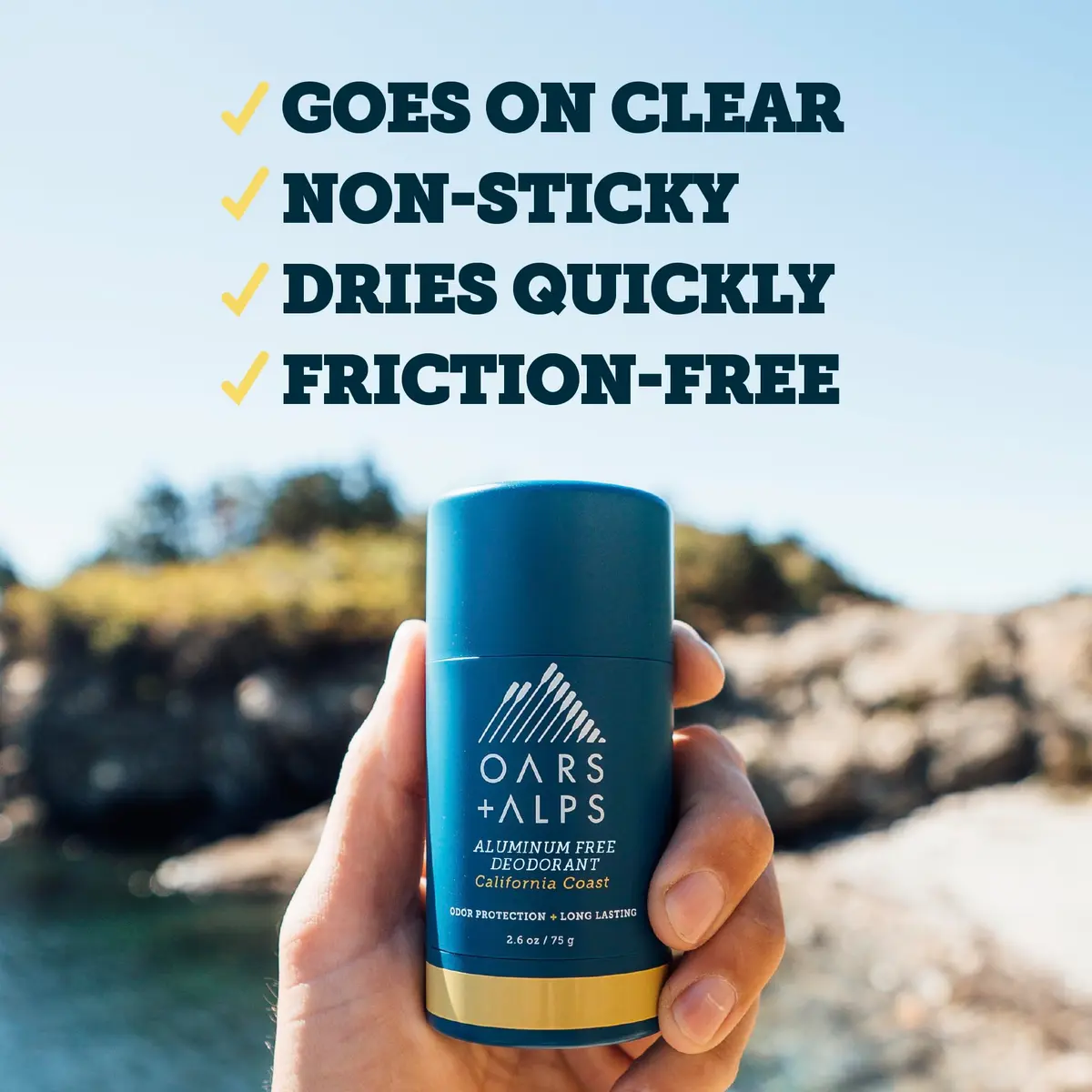 Oars + Alps Aluminum Free Deodorant Stick California Coast 5.2oz (2.6oz x 2) | Odor Protection Without Pit Stains - view 7