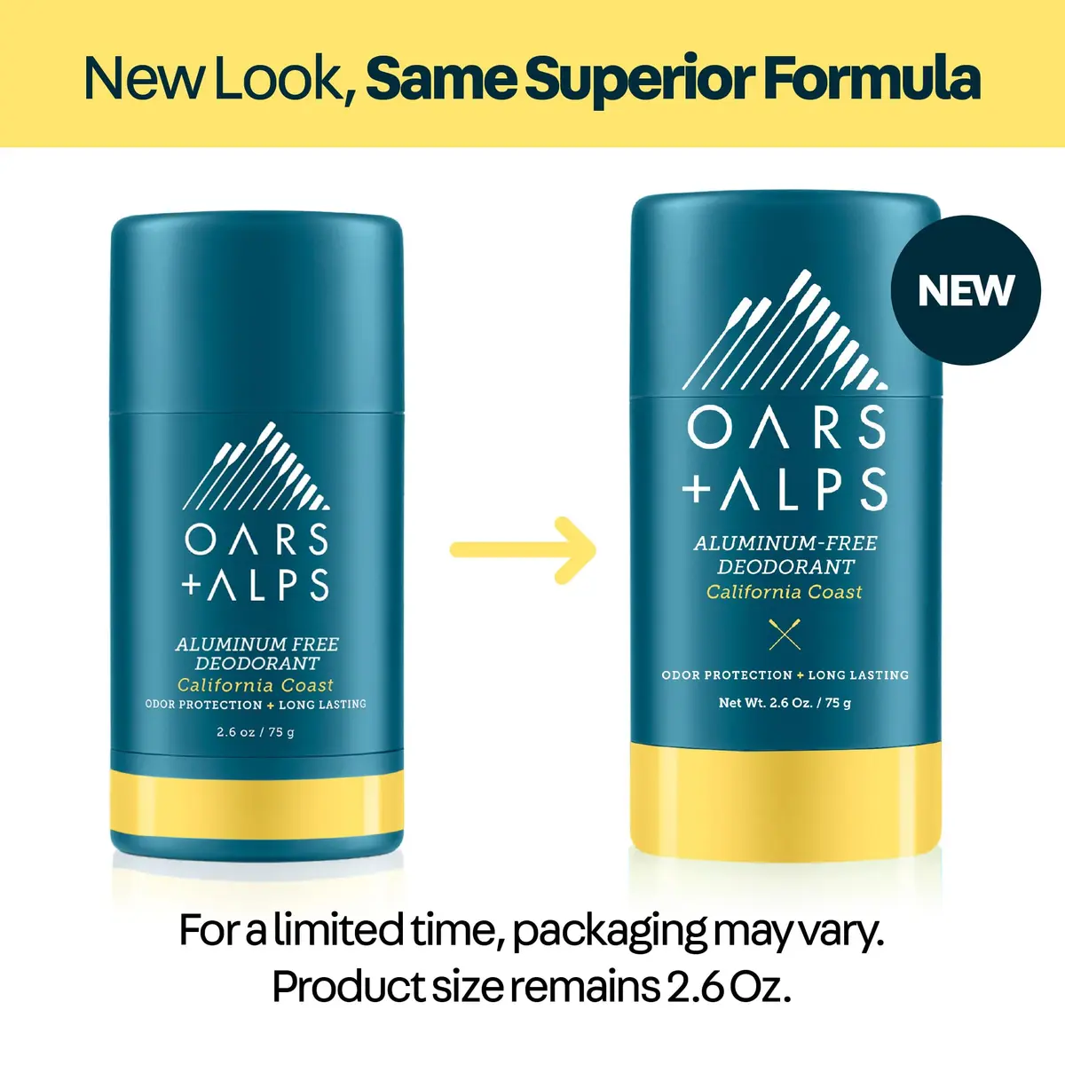 Oars + Alps Aluminum Free Deodorant Stick California Coast 5.2oz (2.6oz x 2) | Odor Protection Without Pit Stains - view 8