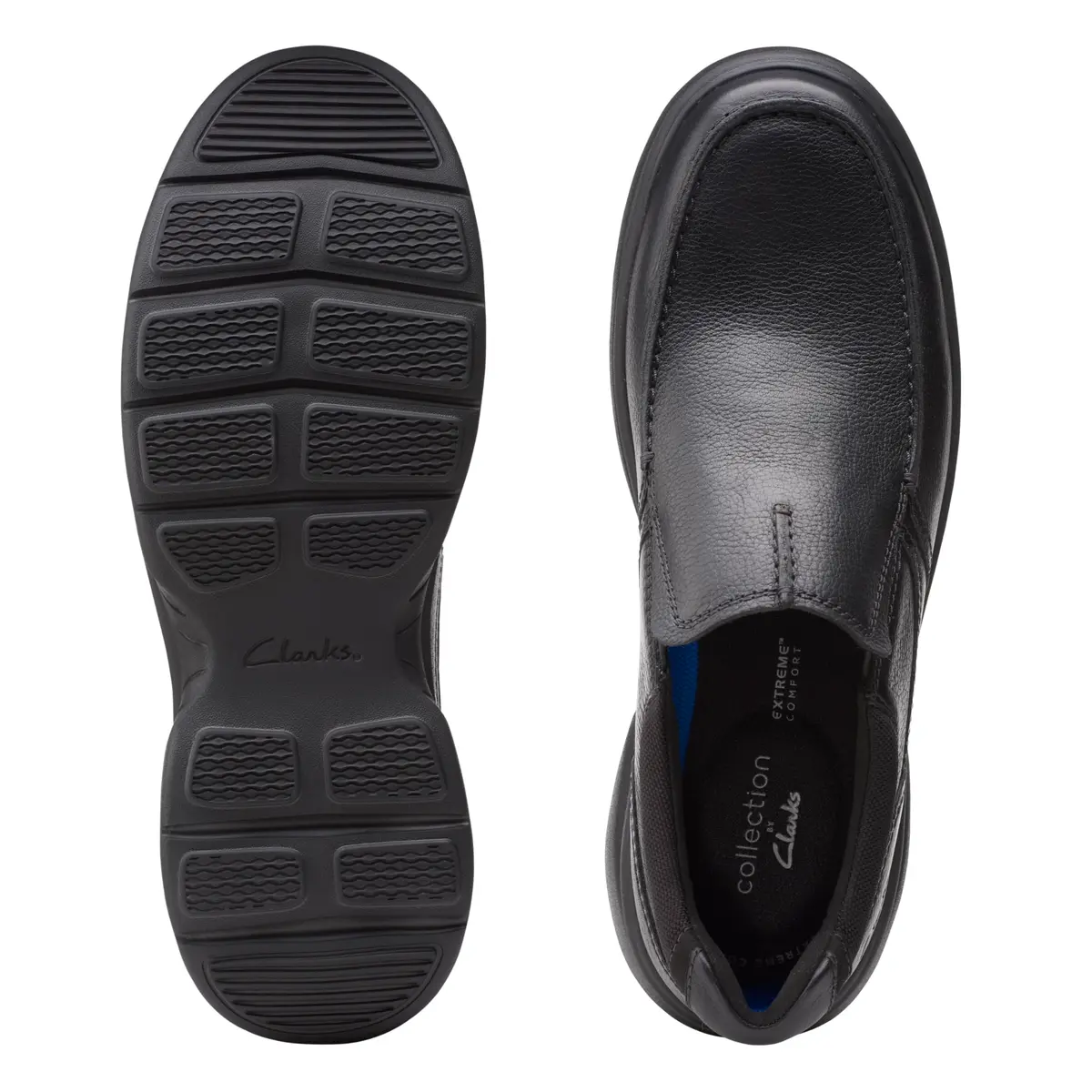 Clarks Men's Bradley Free Loafer, Black Tumbled Leather, 9 | Ultimate Comfort Slip-On with Ortholite - view 8