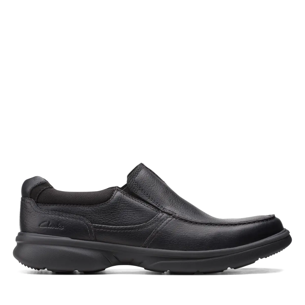 Clarks Men's Bradley Free Loafer, Black Tumbled Leather, 9 | Ultimate Comfort Slip-On with Ortholite - view 2