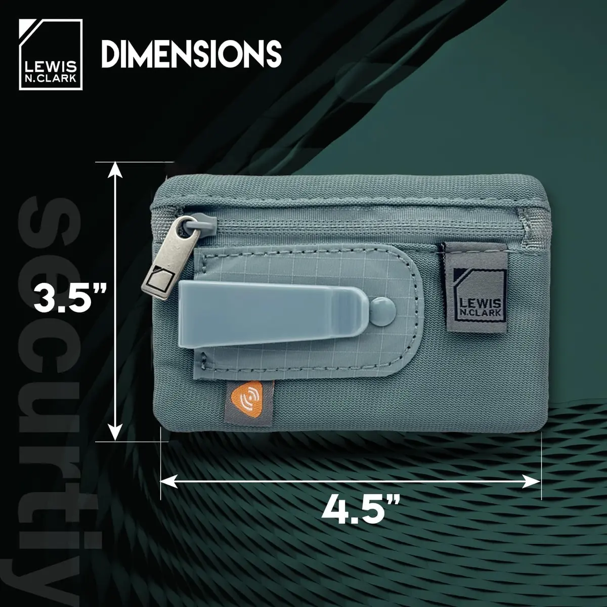 Lewis N. Clark RFID Blocking Hidden Clip Travel Money Belt, Seafoam Grey | Slim, Concealed & Sweat-Resistant - view 3