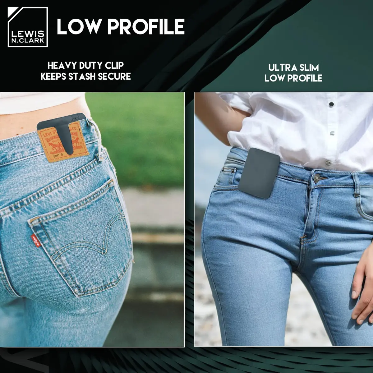 Lewis N. Clark RFID Blocking Hidden Clip Travel Money Belt, Seafoam Grey | Slim, Concealed & Sweat-Resistant - view 4
